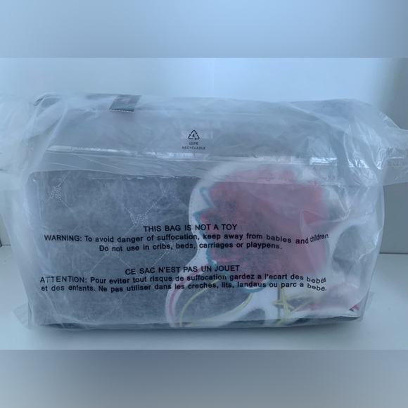 Victorias Secret Faux Leather Cosmetic Makeup Clutch Bag Black Monogram NWT - Picture 4 of 9